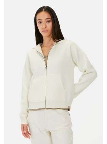 Camel Active Strickjacke mit Kapuze in Knochen Weiß