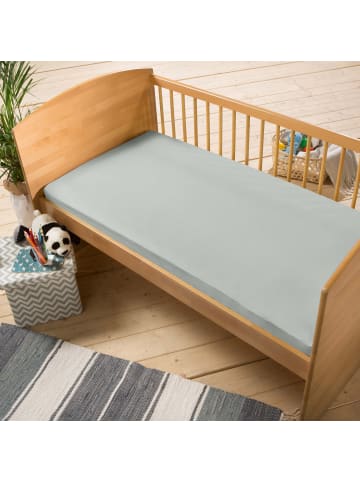 Erwin Müller Single-Jersey Kinder-Spannbettlaken im 2er-Pack Murnau in silber