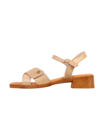 Divine Factory Alénoa-Ledersandalen mit Absatz Beige