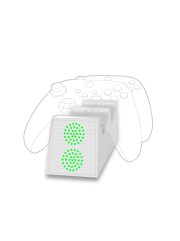 COFI 1453 Dual Charger Kompatibel mit Xbox X/S Series – Ladegerät 2 Controller in Weiß
