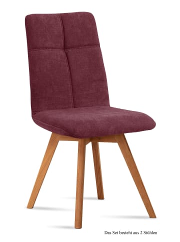 58 aufm Kessel ESSZIMMERSTUHL (2er-Set) Dimut 47x92x60 Eiche geölt/Marsala