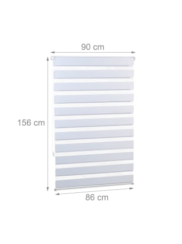 relaxdays Doppelrollo Klemmfix in Weiß - (B)86 x (H)156cm
