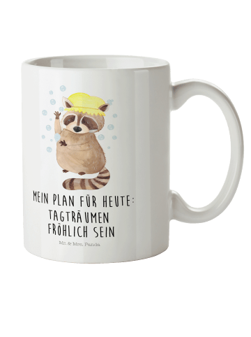 Mr. & Mrs. Panda Tasse Waschbär mit Spruch in Weiß