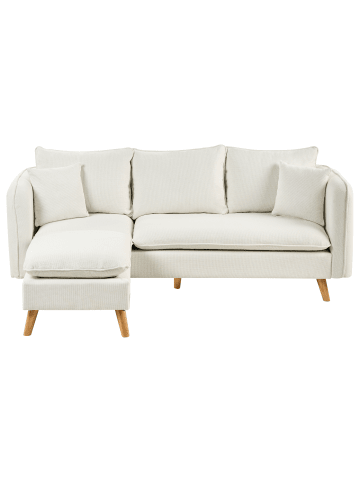 Beliani 3-Sitzer Sofa DALVIK in Weiß/Braun - (W) 206 x (H) 85 x (L) 70 cm