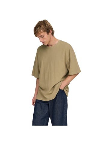 ONLY & SONS Braun Baumwolle T-Shirt