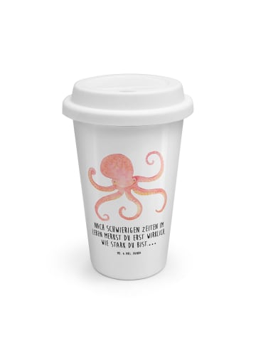 Mr. & Mrs. Panda Kaffeebecher To Go Tintenfisch mit Spruch in Weiß