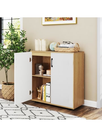 COSTWAY Aufbewahrungsschrank 80 x 31,5 x 82 cm in Beige