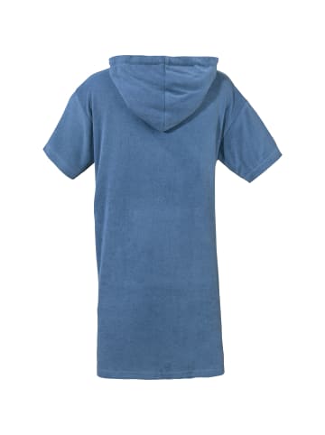 Erwin Müller Leichtfrottier Unisex-Poncho mit Kapuze in blau