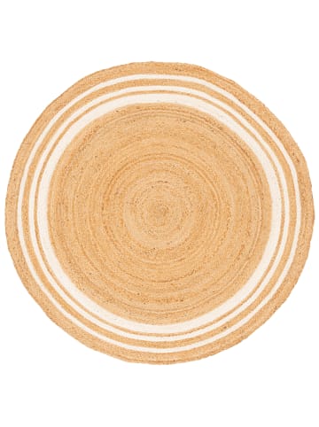 Pergamon Jute Teppich Salsa Streifen Rund in creme