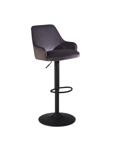 FineBuy Barstuhl in Grau / Samt / 45x45x106
