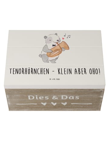 Mr. & Mrs. Panda Holzkiste Tenorhörnchen Magie mit Spruch in Weiß