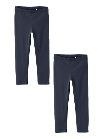 name it Leggings 2er-Set wadenlang elastisch bequem in Dunkelblau-2