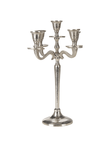 Beliani Kerzenständer PETRA in Silber - (W) 23 x (H) 35 x (L) 23 cm