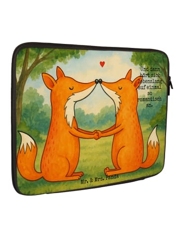 Mr. & Mrs. Panda Notebook Tasche Füchse Liebe Design mit Spruch in Weiß