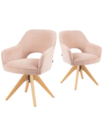 DUBI Möbel 2er-Set: Drehstuhl Mika-Lena in Rosa - (B)60 x (H)87 x  (T)65 cm