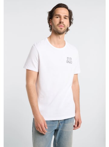 ELBSAND T-Shirt  in Bright White + Black Sand