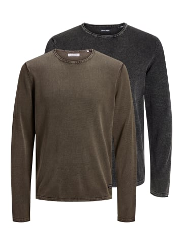 Jack & Jones Pullover Leo in Braun / schwarz