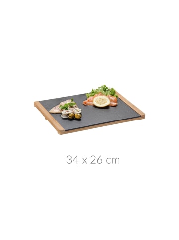 Kesper Servierbrett, Bambus, Schiefer in Anthrazitfarben, 34 x 26 cm