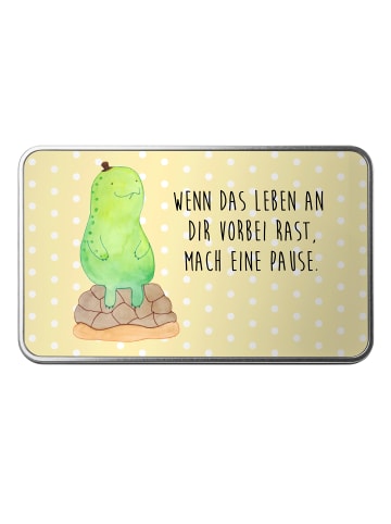 Mr. & Mrs. Panda Blechdose Schildkröte Pause mit Spruch in Gelb Pastell