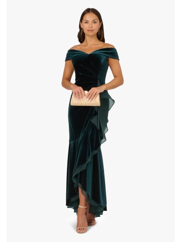 Adrianna Papell Langes Abendkleid Velvet Off The Shoulder Gown in Hunter