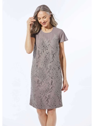 GOLDNER Kurzgröße:  Spitzenkleid Kleid aus sommerlicher Spitze in taupe