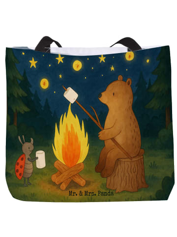 Mr. & Mrs. Panda Shopper Bär & Marienkäfer Lagerfeuer Design ohn... in Weiß