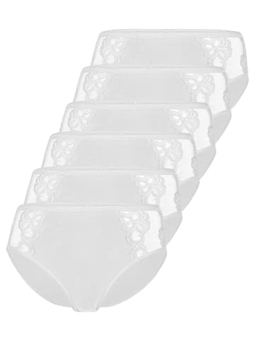 Nina von C. 6er Pack Damen Hüftslip in weiss