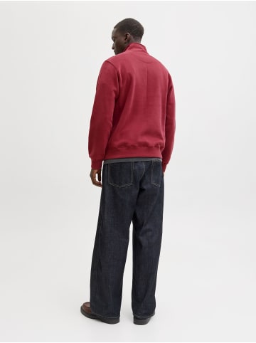 Jack & Jones Sweatshirt mit halbem Reißverschluss in Tibetan Red