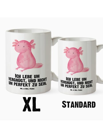 Mr. & Mrs. Panda Riesenkaffeetasse Axolotl Niedlich mit Spruch in Weiß
