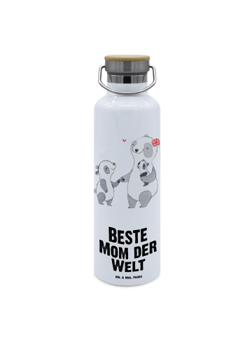 Mr. & Mrs. Panda Thermo-Trinkflasche Panda Beste Mom der Welt mi... in Weiß