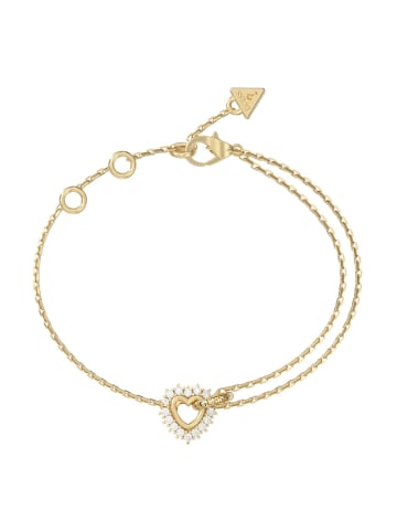 Guess Damen-Armband Kristall-Herz Goldfarben S