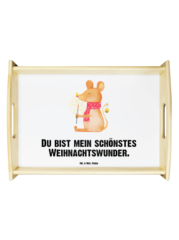 Mr. & Mrs. Panda Sofa Tablett Maus Weihnachten mit Spruch in Weiß