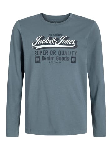 JACK & JONES Junior Langarmshirt JJELOGO TEE LS O-NEC 2 COL JNR in stormy weather