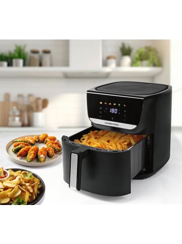 Gourmet Maxx Heißluft-Fritteuse 8l 1700W schwarz Schwarz