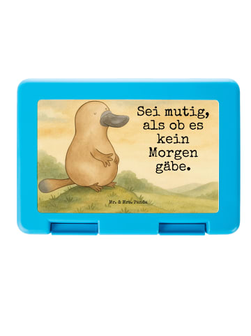 Mr. & Mrs. Panda Brotdose Schnabeltier Mut Design mit Spruch in Weiß