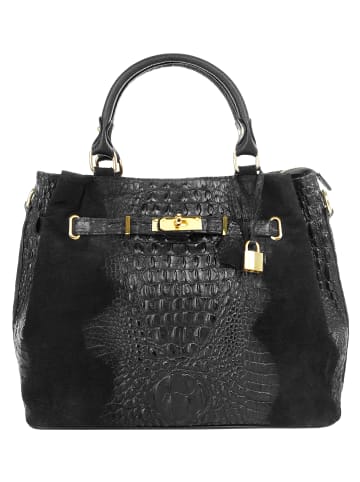 Cluty Handtasche echt Leder in schwarz