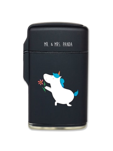 Mr. & Mrs. Panda Feuerzeug Einhorn Blume ohne Spruch in Schwarz