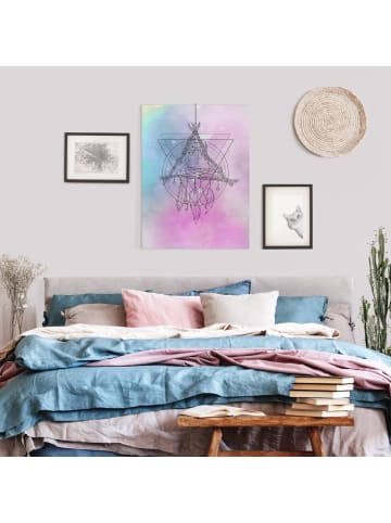 WALLART Leinwandbild - Boho Traumfänger Aquarell in Violett