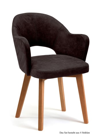 58 aufm Kessel ARMLEHNSTUHL (4er-Set) Darsie 59x87x61 Eiche geölt/Espresso