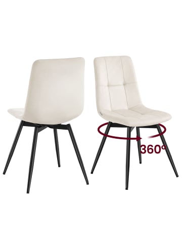 VASAGLE 2er-Set:Esszimmerstuhl Tyra in Beige - (B)52 x (H)83 x (T)43 cm