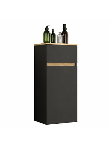 VCM  Badschrank Hängeschrank Schublade Cosila 85x30x32 in Anthrazit / Honig-Eiche