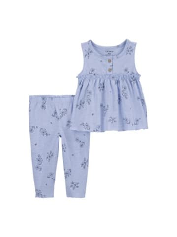 carter's 2-tlg. Set Top und Leggings Blumen in Hellblau