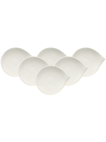Villeroy & Boch 6er Set Frühstücksuntertassen Flow 21 x 18 cm weiß in weiß