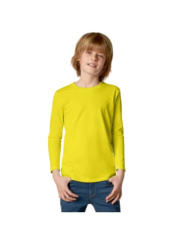 tectake Einfarbiges Langarm-Shirt für Kinder, gelb