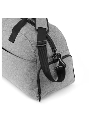 Reisenthel travelling overnighter plus - Reisetasche (herringbone dark blue) in twist silver