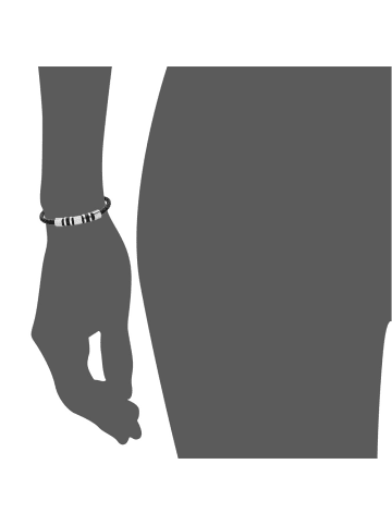 Adeliás Unisex Armband aus Leder 22 cm in schwarz