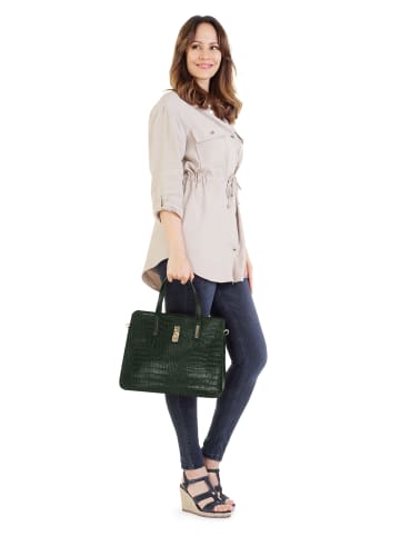 Cluty Handtasche echt Leder in dunkelgrün