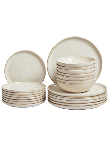 Beliani 24-tlg Tafelservice HOPS in Beige