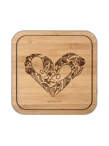 Mr. & Mrs. Panda Untersetzer Kork Mäuse Herz ohne Spruch in Transparent