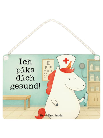Mr. & Mrs. Panda Türschild Einhorn Krankenschwester Design mit S... in Weiß